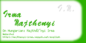 irma majthenyi business card